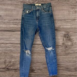 Topshop moto Jamie Blue Distressed Skinny Jeans size 28